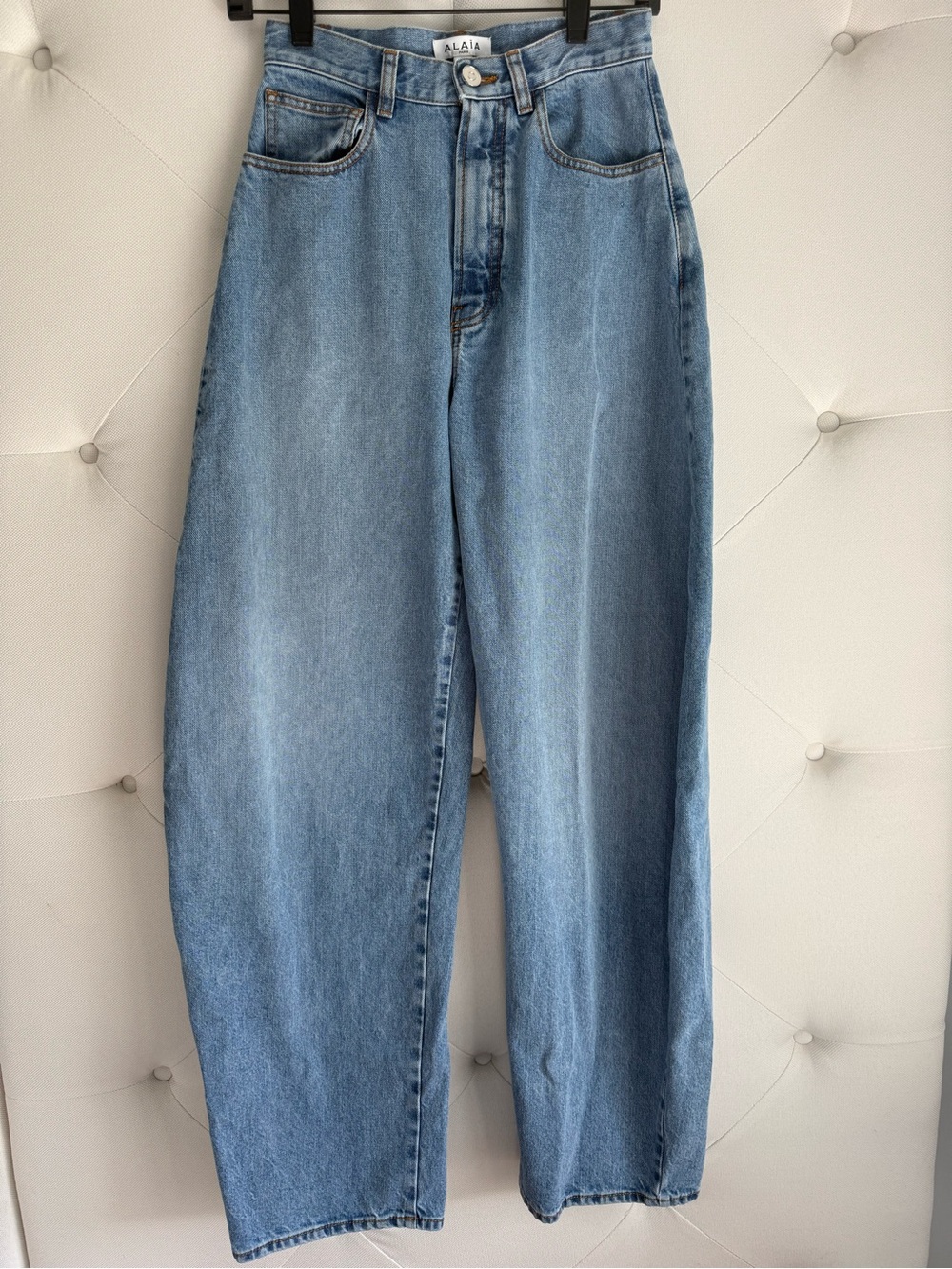 Alaïa High-Rise Round Denim Jeans / Pants in Blue Size FR 36 - Picture 8 of 11
